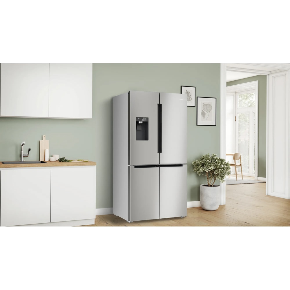 Side by Side BOSCH KFD96APEA, No Frost, 574 l, H 183 cm, Clasa E, Dozator apa, inox antiamprenta