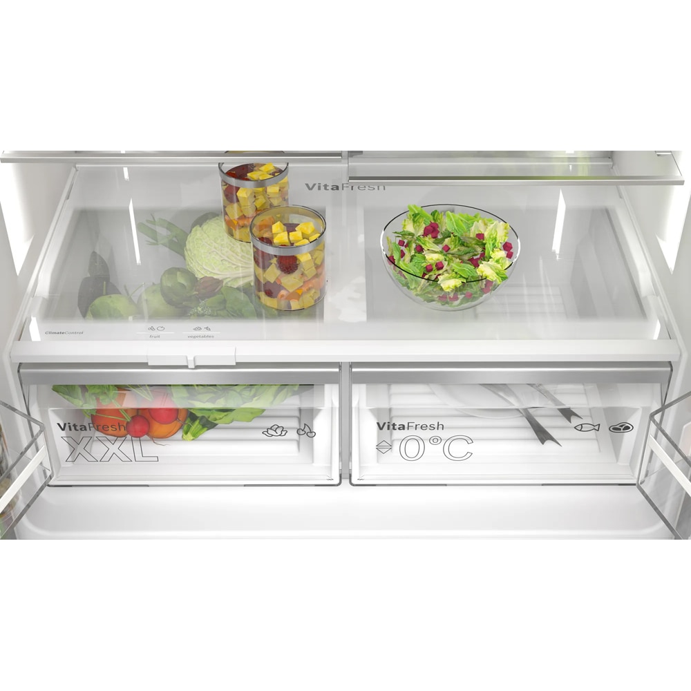 Side by Side BOSCH KFD96APEA, No Frost, 574 l, H 183 cm, Clasa E, Dozator apa, inox antiamprenta