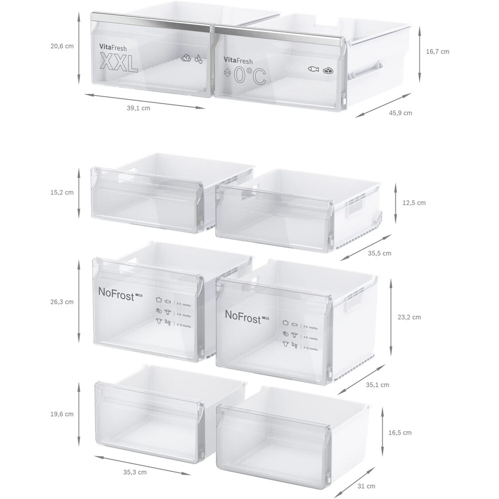 Side by Side BOSCH KFN96AXEA, No Frost, 605 l, H 183 cm, Clasa E, dark inox