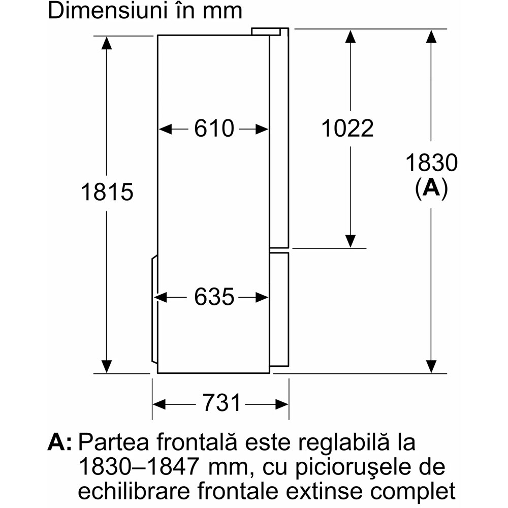 Side by Side BOSCH KFN96AXEA, No Frost, 605 l, H 183 cm, Clasa E, dark inox