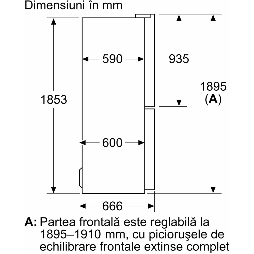 Side by Side BOSCH KMC85LBEA, No Frost, 547 l, H 189.5 cm, Clasa E, sticla neagra