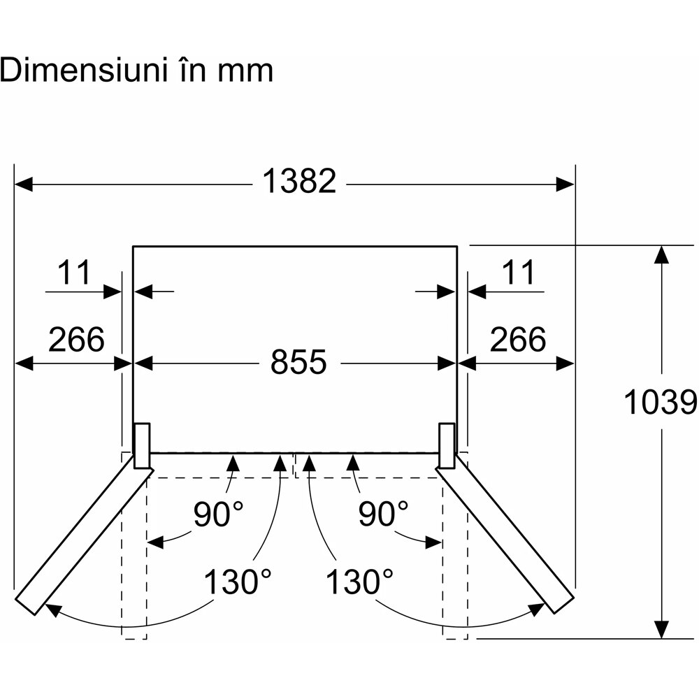 Side by Side BOSCH KMC85LBEA, No Frost, 547 l, H 189.5 cm, Clasa E, sticla neagra