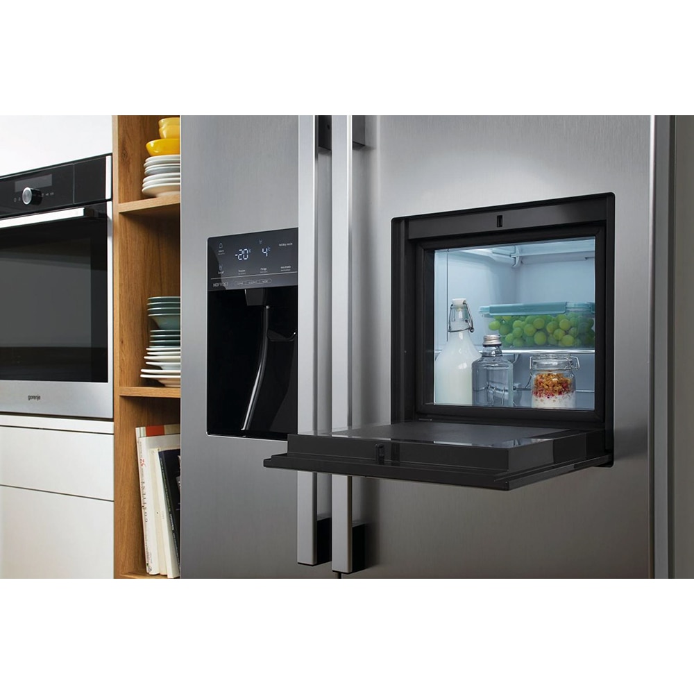 Side by Side GORENJE NRS9182VXB1, NoFrost Plus, 560 l, H 179 cm, Clasa E, gri