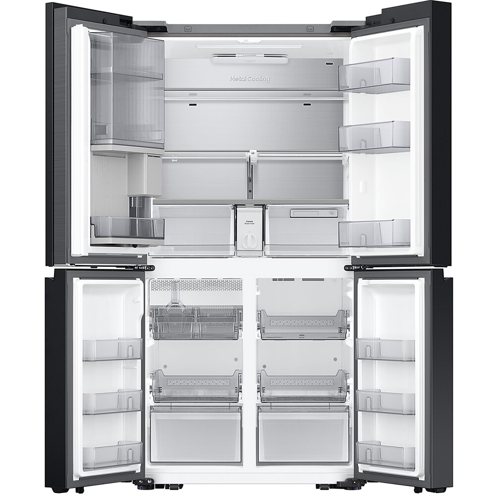 Side by Side SAMSUNG RF65DB970E22EO, No Frost, Beverage Center, 645 l, H 185 cm, Clasa E, Dozator apa, Wi-Fi, sticla neagra
