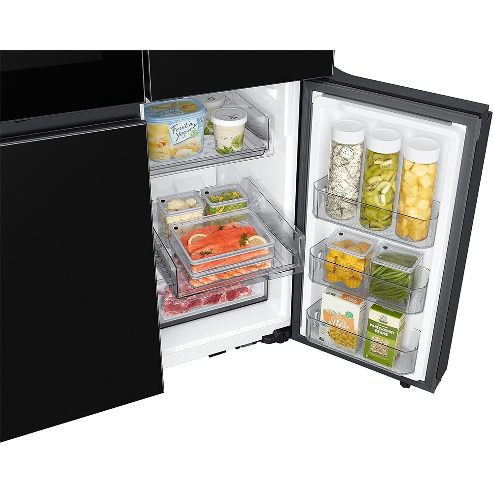 Side by Side SAMSUNG RF65DB970E22EO, No Frost, Beverage Center, 645 l, H 185 cm, Clasa E, Dozator apa, Wi-Fi, sticla neagra