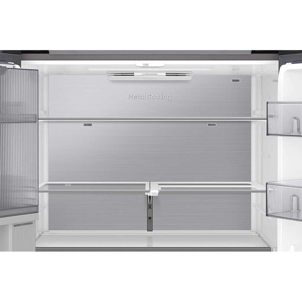 Side by Side SAMSUNG RF65DB970E22EO, No Frost, Beverage Center, 645 l, H 185 cm, Clasa E, Dozator apa, Wi-Fi, sticla neagra
