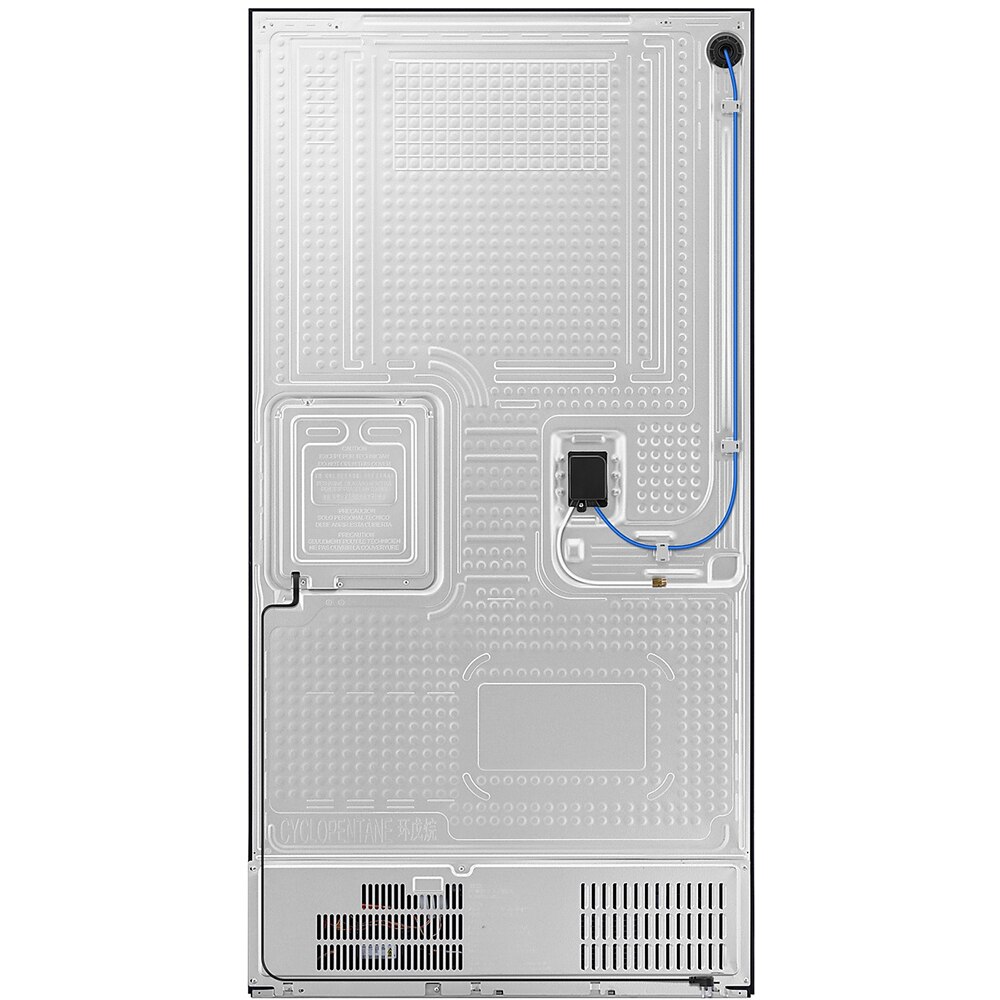 Side by Side SAMSUNG RM90F67CECEO, No Frost, AI Home 9'', 654 l, H 185.3 cm, Clasa E, Dozator apa, sticla neagra