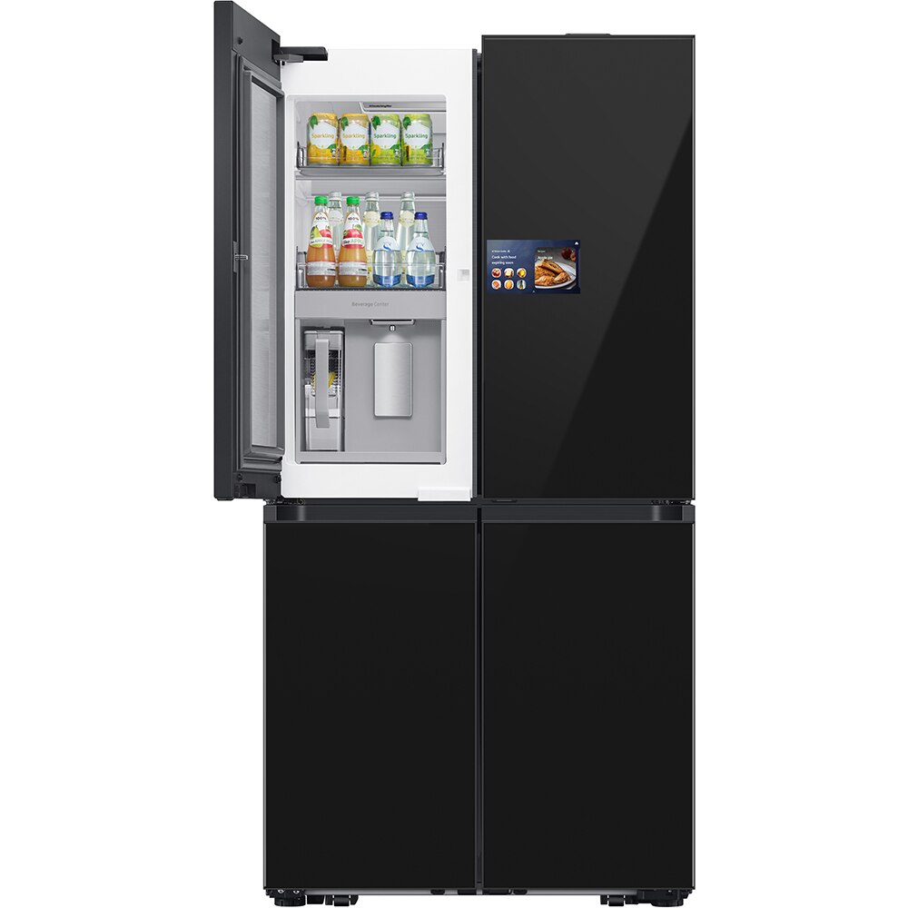 Side by Side SAMSUNG RM90F67CECEO, No Frost, AI Home 9'', 654 l, H 185.3 cm, Clasa E, Dozator apa, sticla neagra