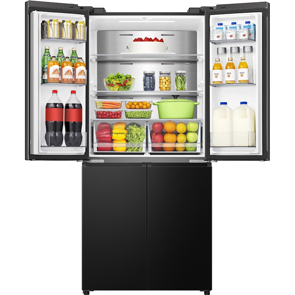 Side by Side HISENSE RQ5P470SAFE, Total No Frost, 483 l, H 178.5 cm, Clasa E, Wi-Fi, negru