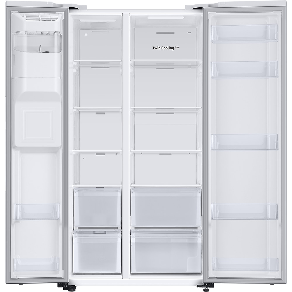 Side by Side SAMSUNG RS67A8810WW/EF, No Frost, 634 l, H 178 cm, Clasa F, dozator apa, Twin Cooling Plus, alb