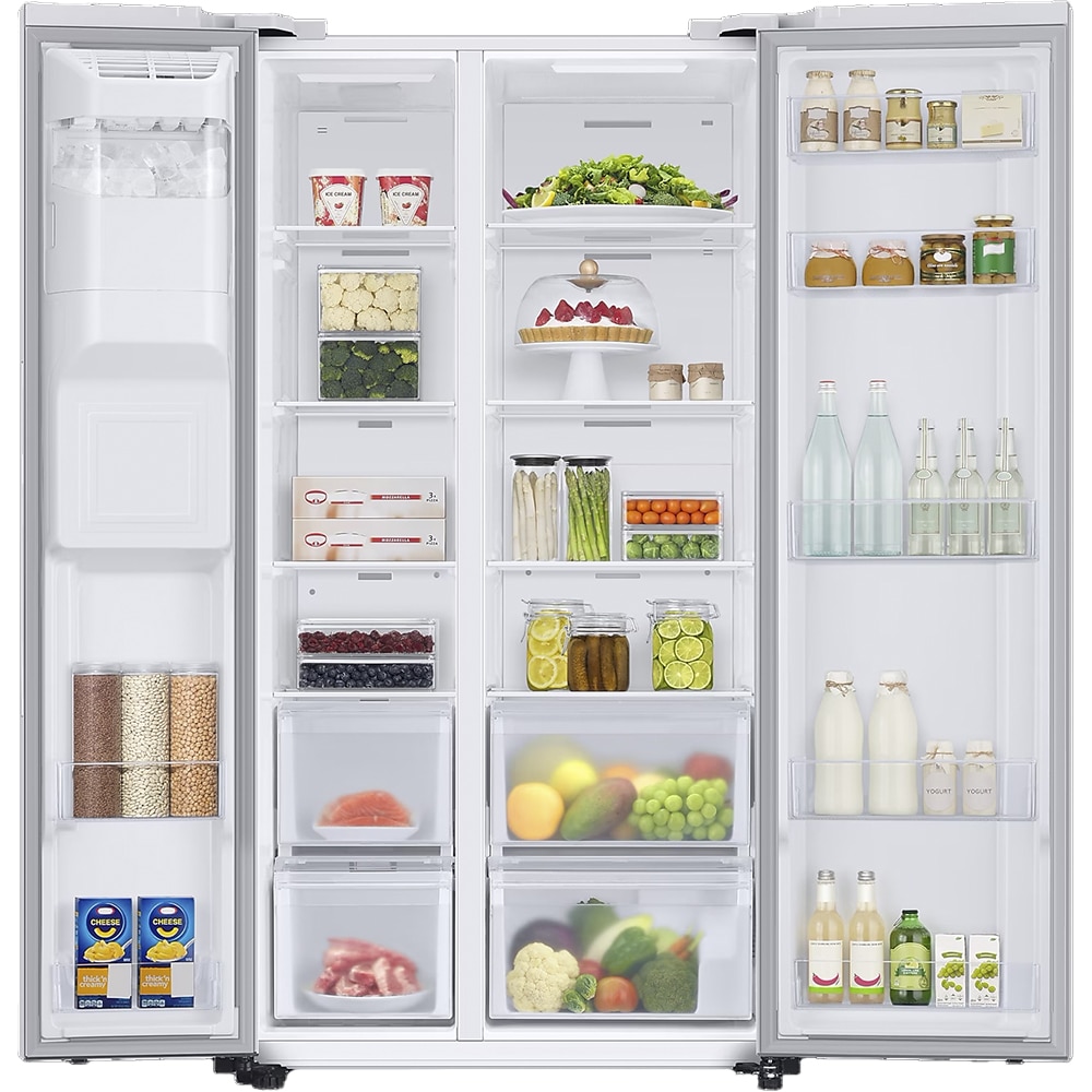 Side by Side SAMSUNG RS67A8810WW/EF, No Frost, 634 l, H 178 cm, Clasa F, dozator apa, Twin Cooling Plus, alb