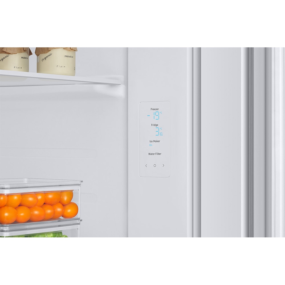 Side by Side SAMSUNG RS67A8810WW/EF, No Frost, 634 l, H 178 cm, Clasa F, dozator apa, Twin Cooling Plus, alb