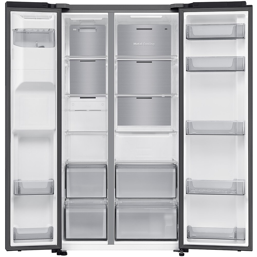Side by Side SAMSUNG RS70F64KDFEO, No Frost, AI Energy, 640 l, H 178.4 cm,Clasa D, Dozator apa, dark inox
