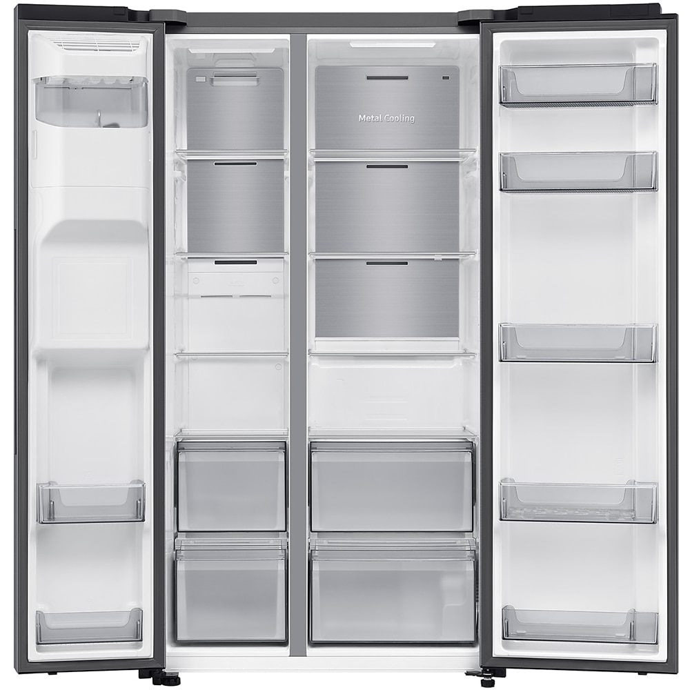 Side by Side SAMSUNG RS70F64KETEO, No Frost, AI Energy, 640 l, H 178.4 cm, Clasa E, Dozator apa, inox
