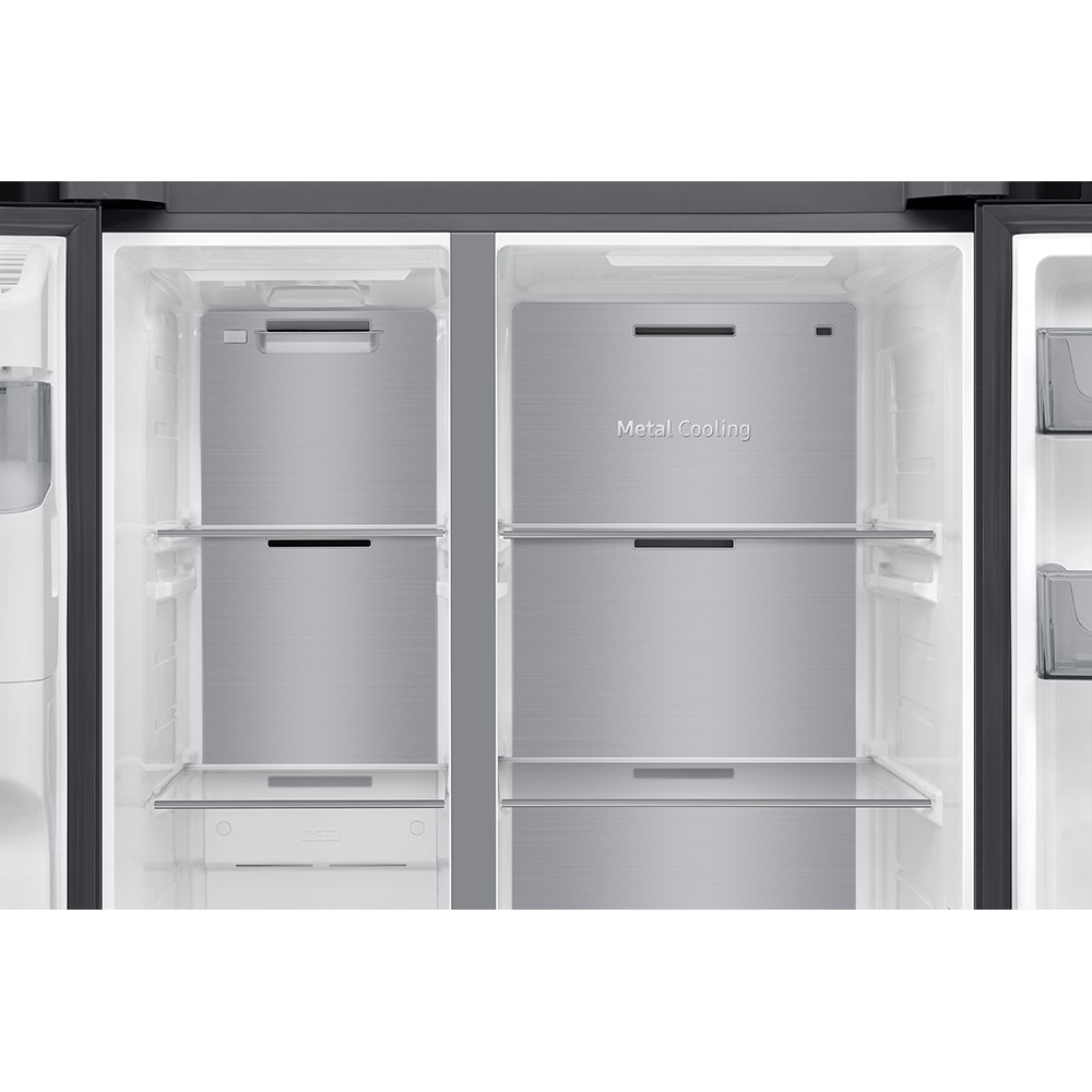 Side by Side SAMSUNG RS70F65KEFEO, No Frost, AI Energy, 640 l, H 178.4 cm, Clasa E, Dozator apa, dark inox