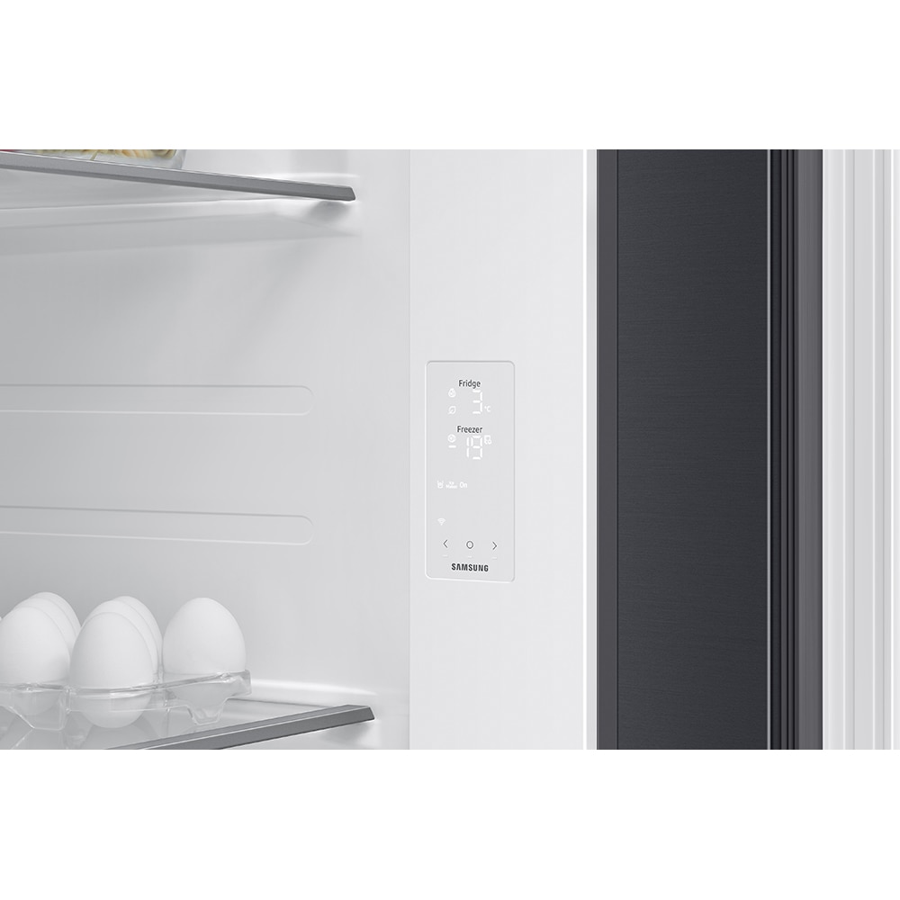 Side by Side SAMSUNG RS70F65KEFEO, No Frost, AI Energy, 640 l, H 178.4 cm, Clasa E, Dozator apa, dark inox