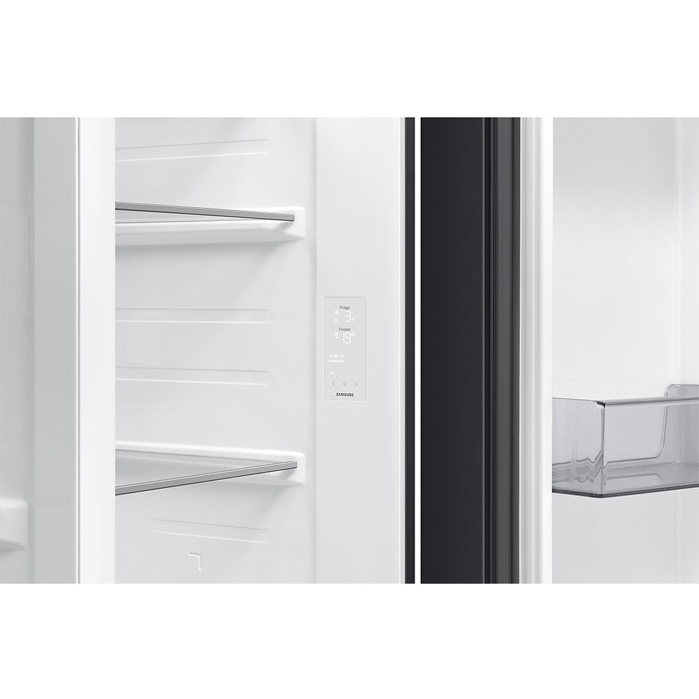 Side by Side SAMSUNG RS80F64JEBEO, No Frost, AI Energy, 634 l, H 178.6 cm, Clasa E, Dozator apa, sticla neagra