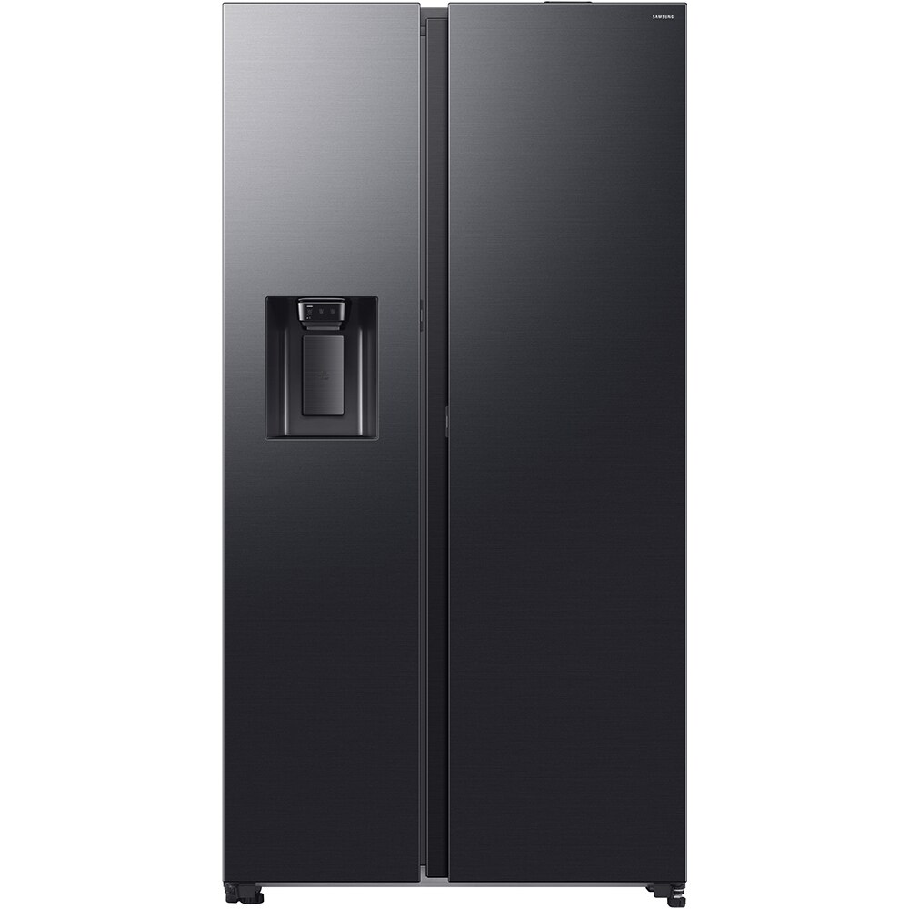 Side by Side SAMSUNG RS80F66KBFEO, No Frost, AI Energy, 634 l, H 178.4 cm, Clasa B, Dozator apa, dark inox