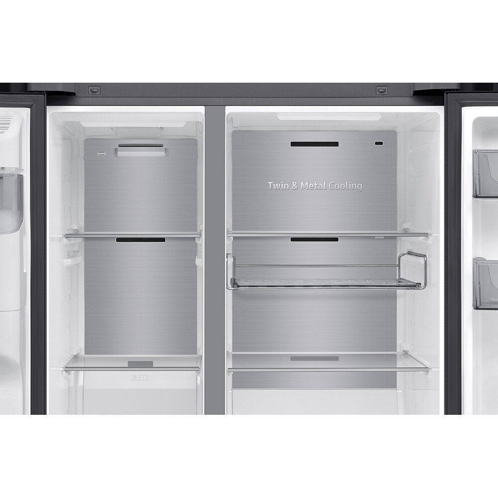 Side by Side SAMSUNG RS80F66KBFEO, No Frost, AI Energy, 634 l, H 178.4 cm, Clasa B, Dozator apa, dark inox