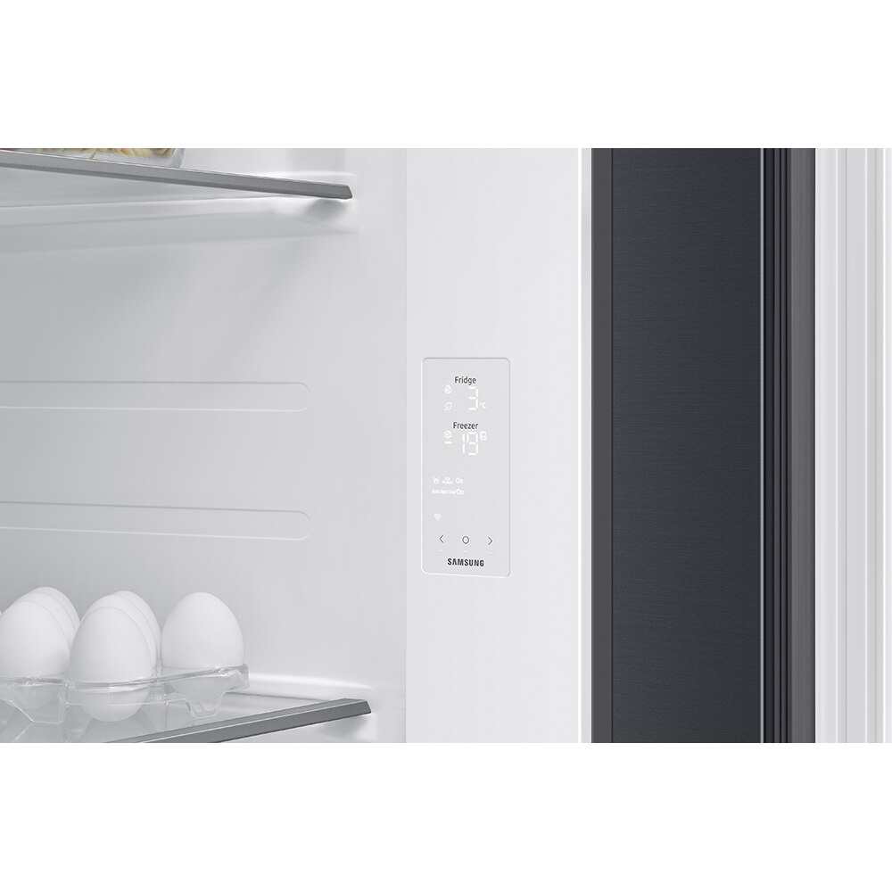 Side by Side SAMSUNG RS80F66KBFEO, No Frost, AI Energy, 634 l, H 178.4 cm, Clasa B, Dozator apa, dark inox