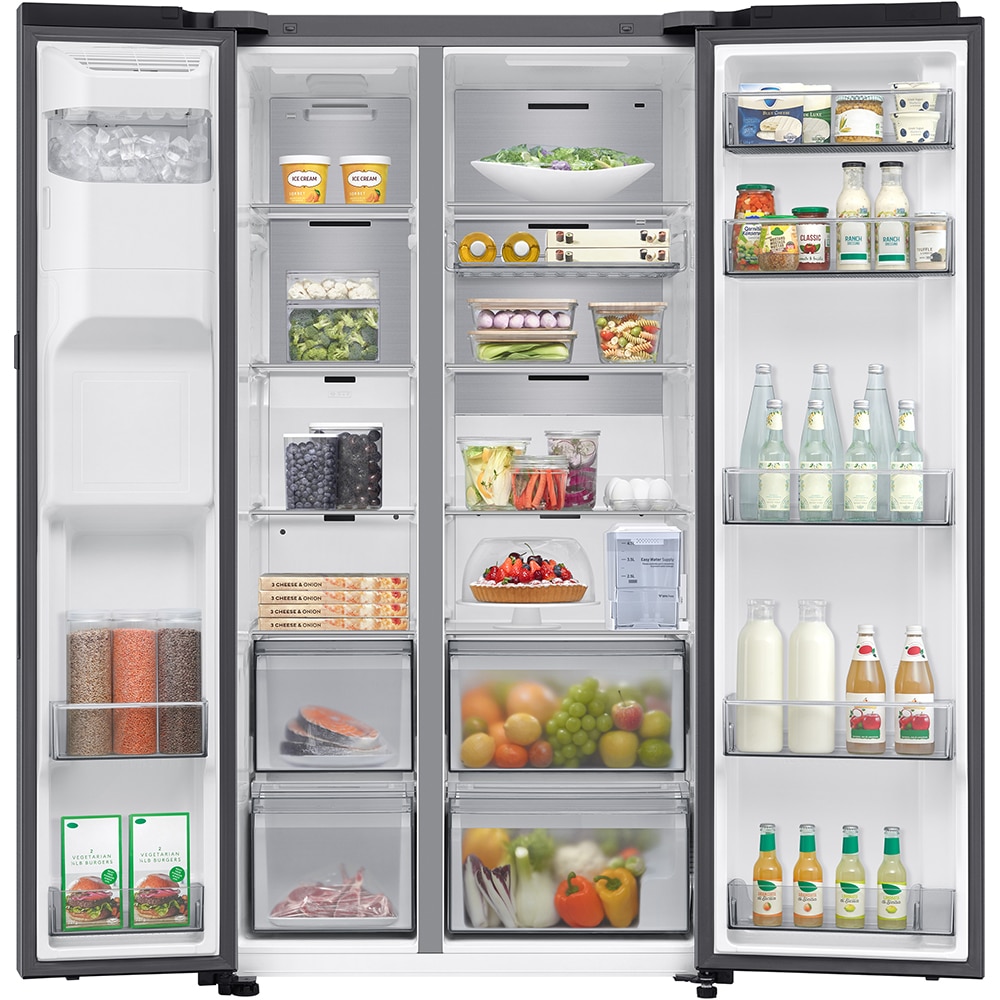 Side by Side SAMSUNG RS80F67KCTEO, No Frost, AI Energy, 634 l, H 178.4 cm, Clasa C, Dozator apa, inox