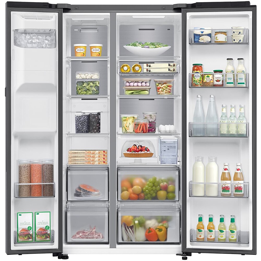 Side by Side SAMSUNG RS90F65EDTEO, No Frost, AI Home 9'', 621 l, H 178.4 cm, Clasa D, Dozator apa, inox