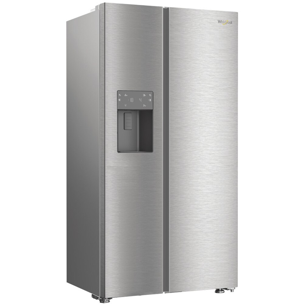 Side by Side WHIRLPOOL WHG2 6573W X4E, No Frost, 578 l, H 179 cm, Clasa E, Dozator apa, inox
