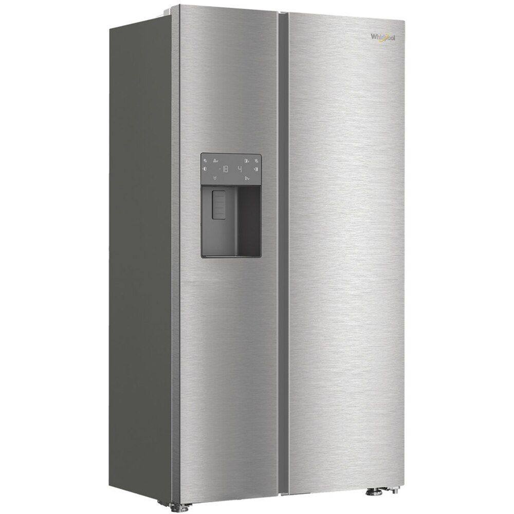 Side by Side WHIRLPOOL WHG2 6574W X5E, No Frost, 578 l, H 179 cm, Clasa D, Dozator apa, inox