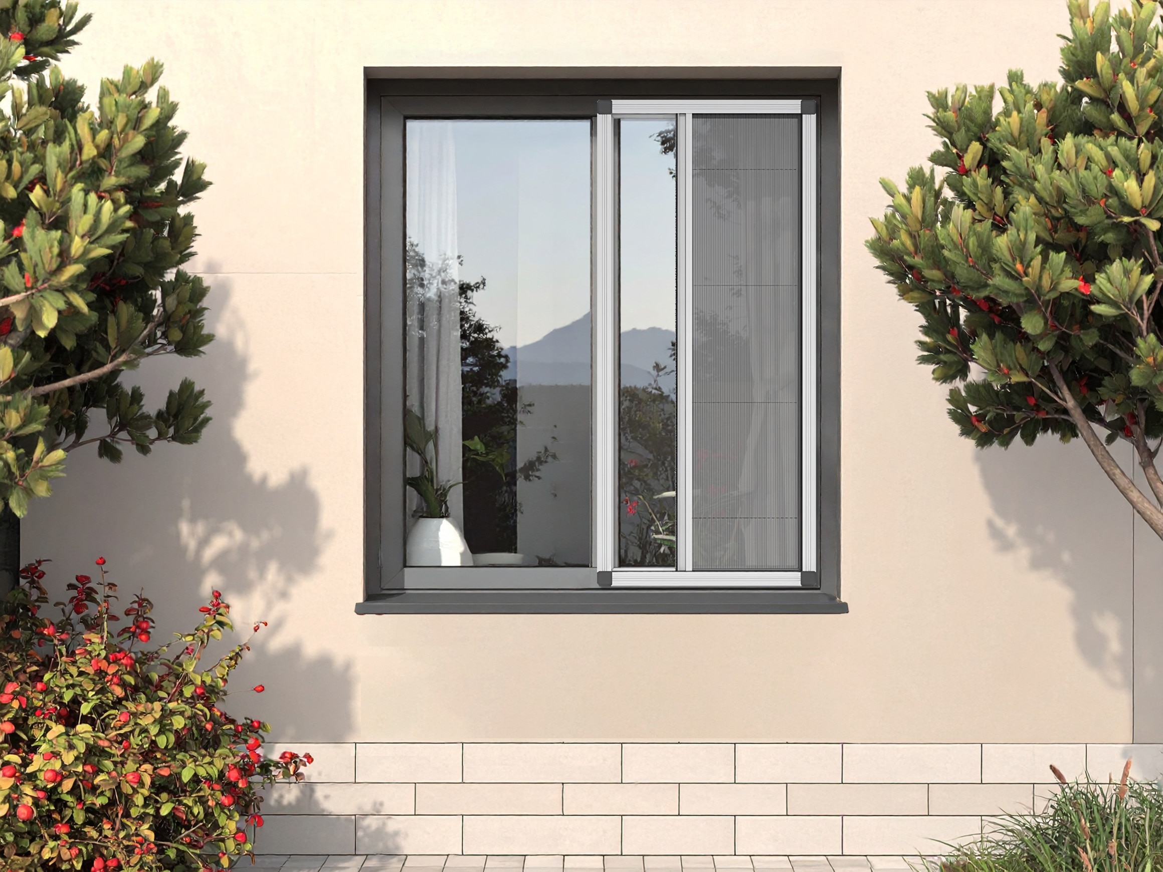 Plasa tantari plisee, alb, 76 x 116 cm