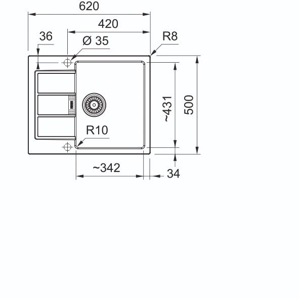 Chiuveta bucatarie FRANKE Tectonite S2D 611-62, 1 cuva, picurator reversibil, negru