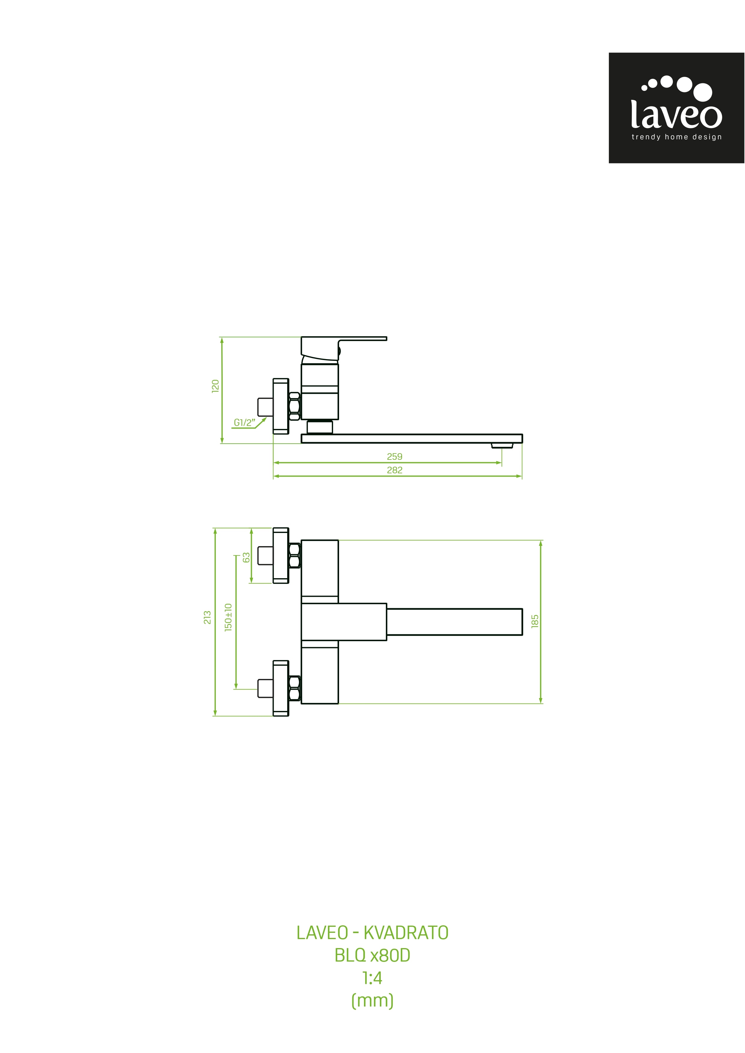 Baterie de bucatarie, monocomanda, finisaj negru mat  Kvadrato
