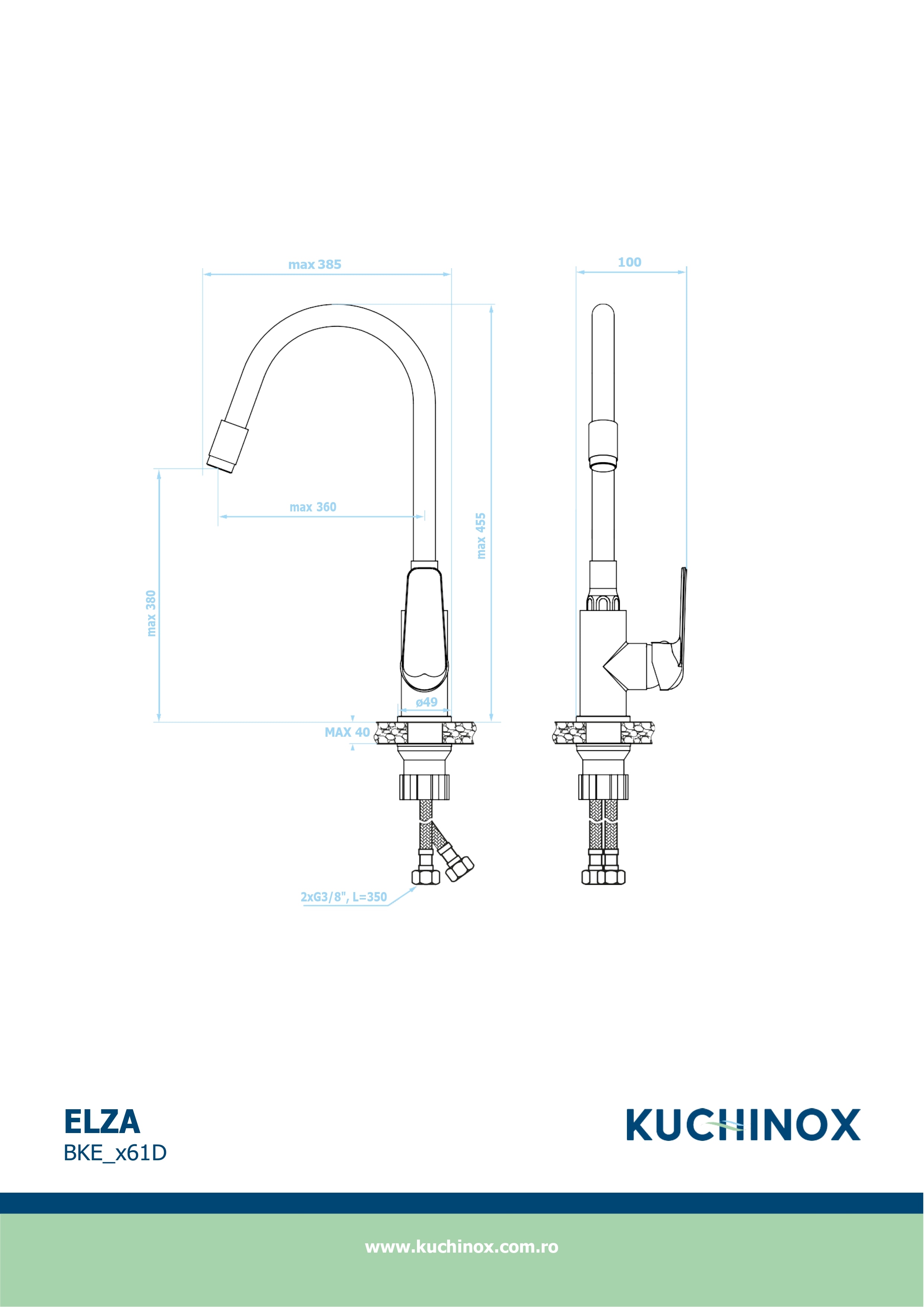 Set chiuveta cu baterie, gri, 56 x 44 cm