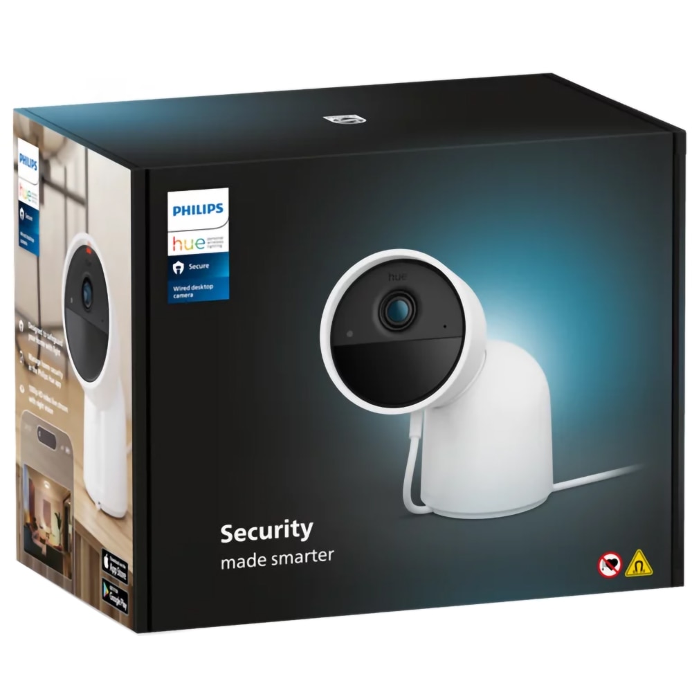 Camera IP Wireless interior PHILIPS HUE Secure, Full HD 1080p, IR, Night vision, alb