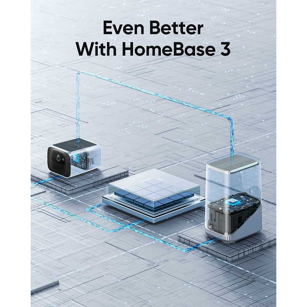 Set 2 camere IP Wireless exterior eufyCam SoloCam S220, 2K, IR, Night Vision, alb