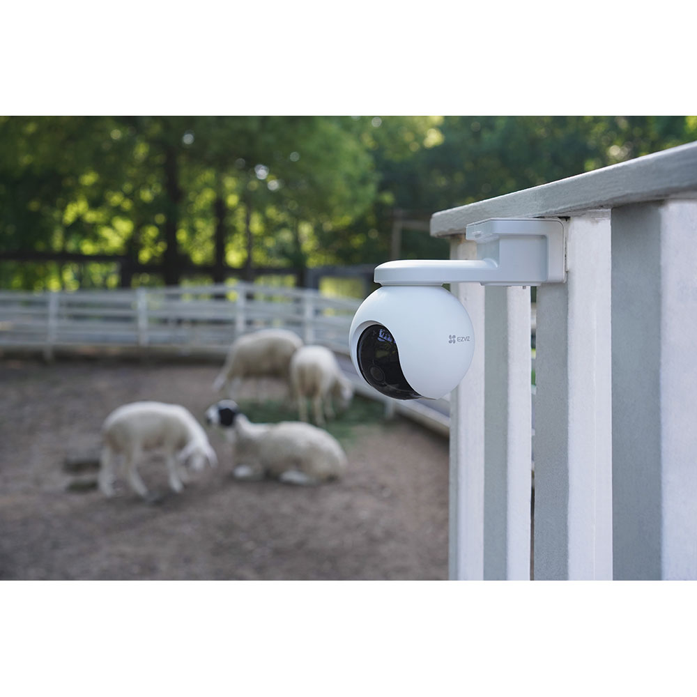 Kit Camera IP 4G EZVIZ EB8, 2K, panou solar , 10400 mAh, Smart IR, Motion Detection, alb