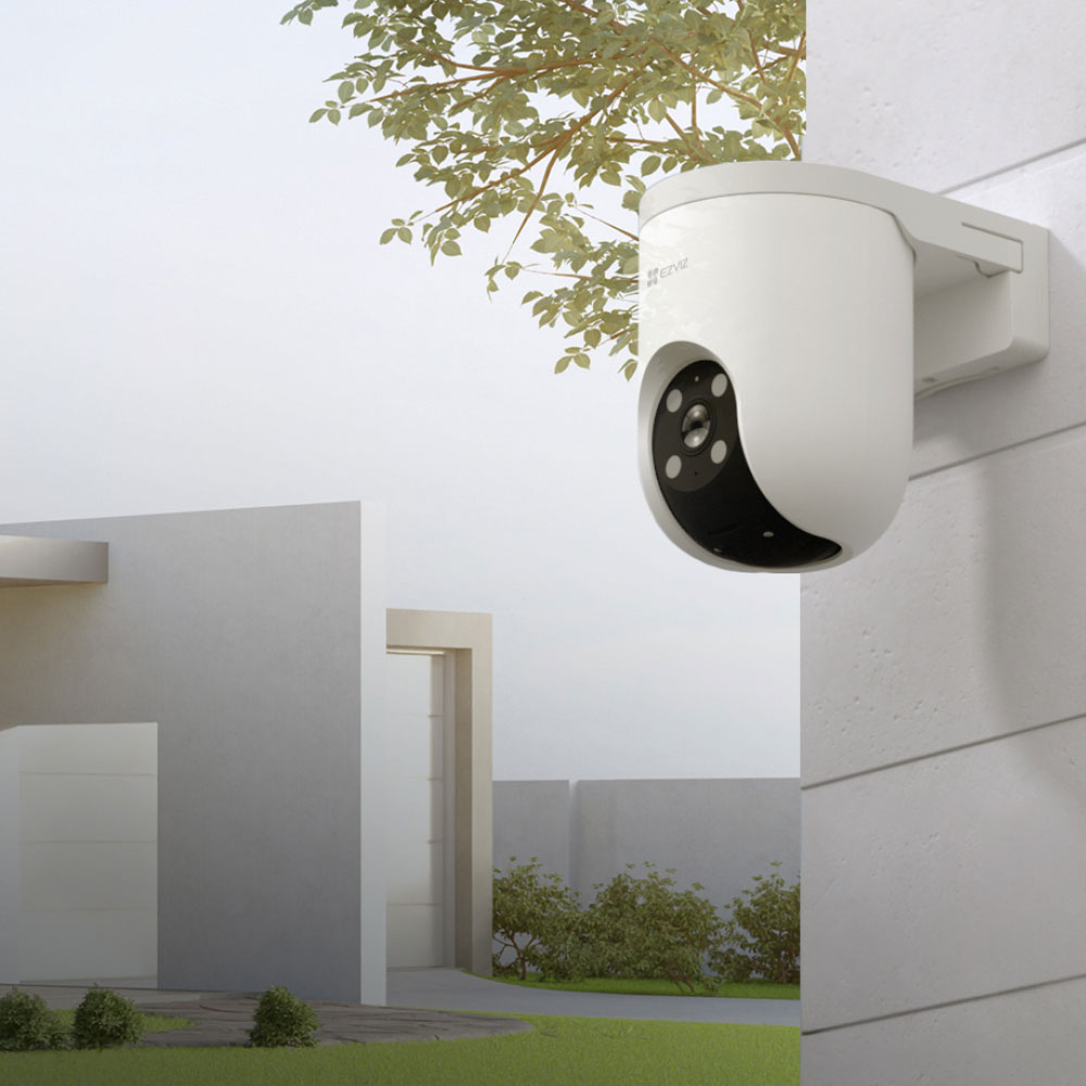 Camera IP Wireless EZVIZ H8c Pro, 3K, 5 MP, IR 30m, sirena, microfon, Auto-Zoom Tracking, alb
