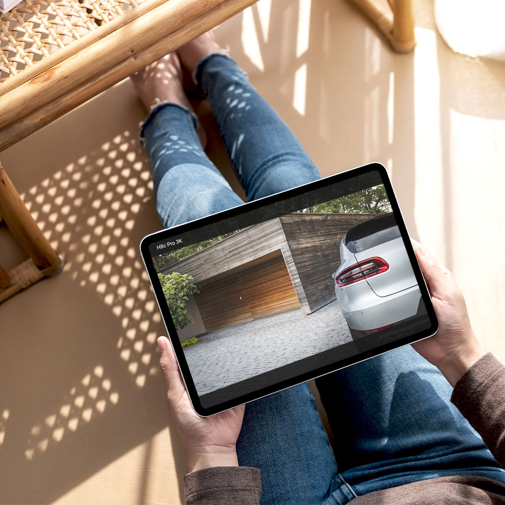 Camera IP Wireless EZVIZ H8c Pro, 3K, 5 MP, IR 30m, sirena, microfon, Auto-Zoom Tracking, alb