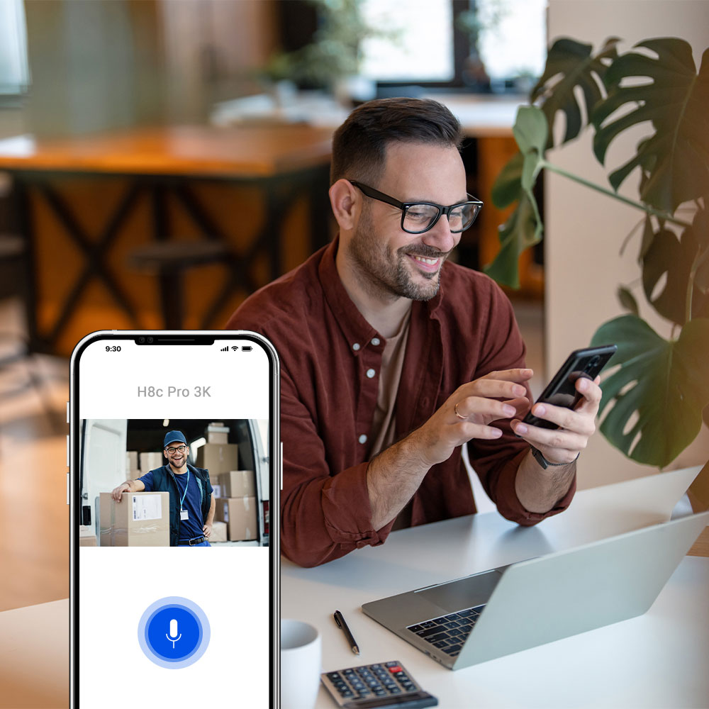 Camera IP Wireless EZVIZ H8c Pro, 4K, 8MP, IR 30m, sirena, microfon, Auto-Zoom Tracking, alb