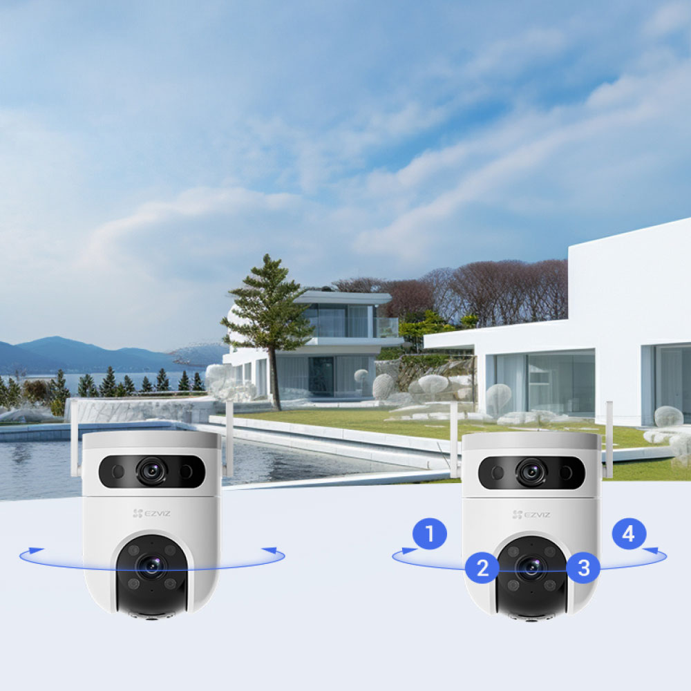 Camera IP Wireless EZVIZ H9c Dual, 3K, 5+5MP, IR, Auto Tracking, Motion Detection, alb