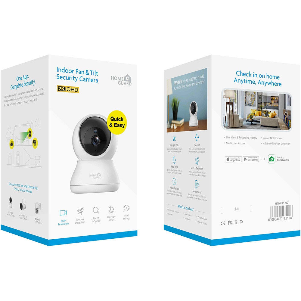 Camera IP Wireless interior HOMEGUARD HGWIP-212, 4Mp, QHD 1440p, IR, Night Vision, Alb