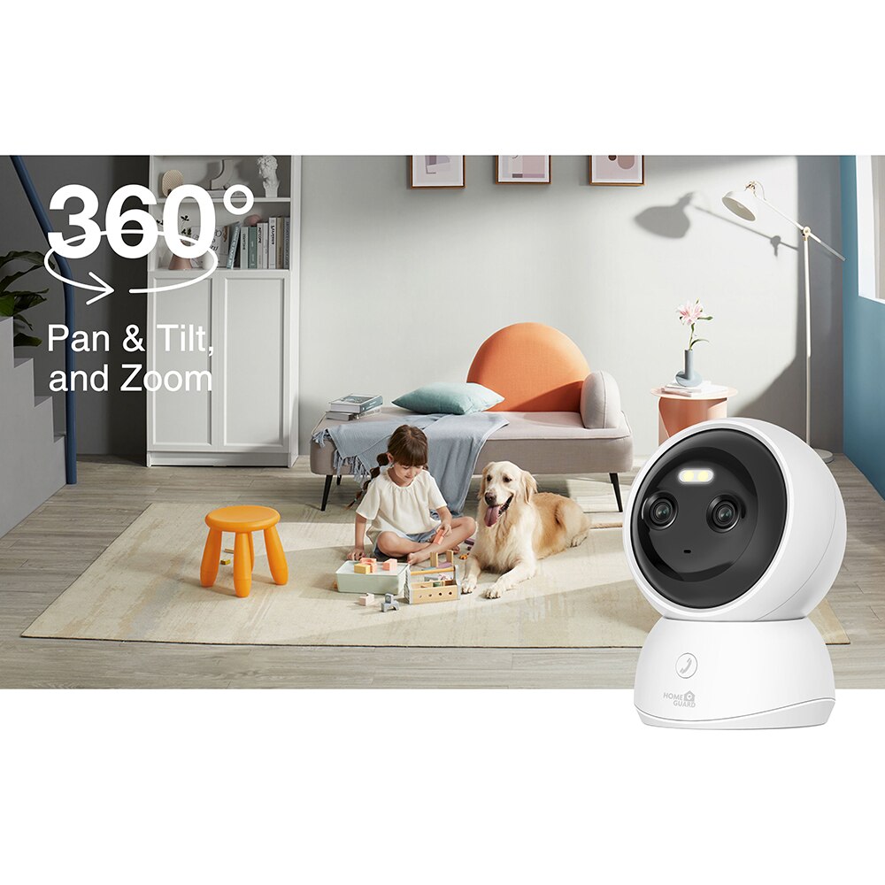 Camera interior duala HOMEGUARD HGWIP222, 4Mp+4Mp, 2K, IR, alb