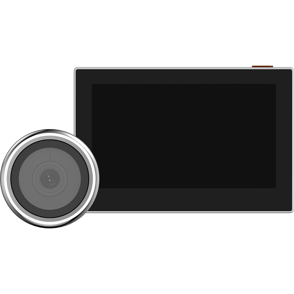 Sonerie video wireless EZVIZ HP2, 1080p, 2.200 mAh, Vedere cu unghi larg de 146, Ecran 4.3 inch, argintiu