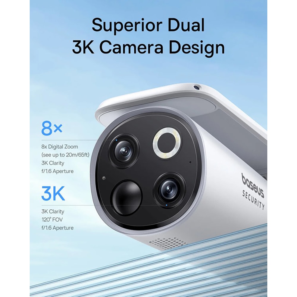 Camera IP Wireless BASEUS S1, 2K, 1296 p, IR, Night Vision, alb