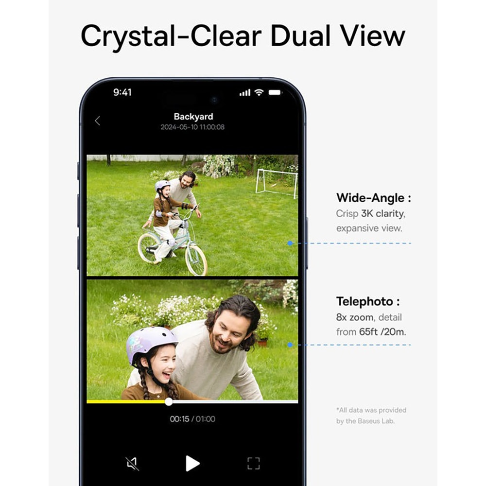 Camera IP Wireless BASEUS S1, 2K, 1296 p, IR, Night Vision, alb
