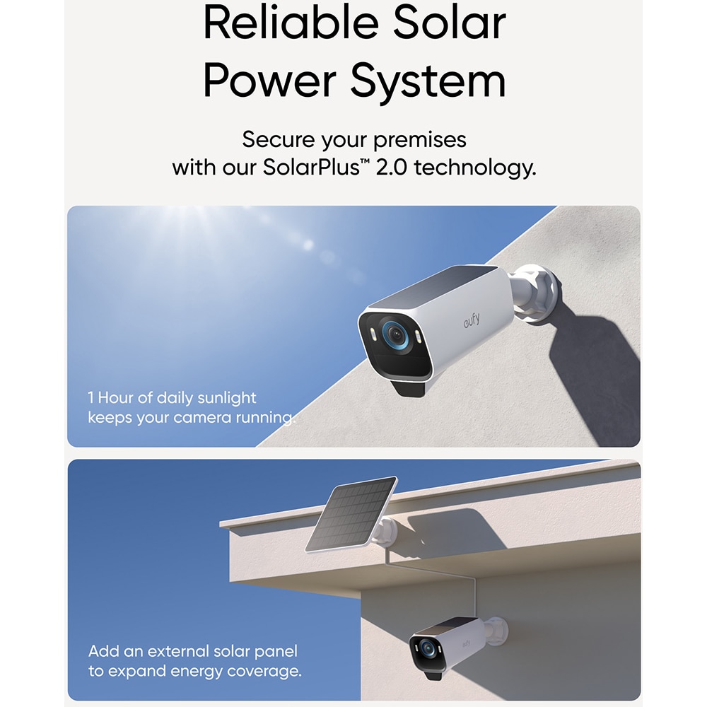 Camera IP Wireless EUFY S3 Pro, 2160 p, IR, Night Vision, alb