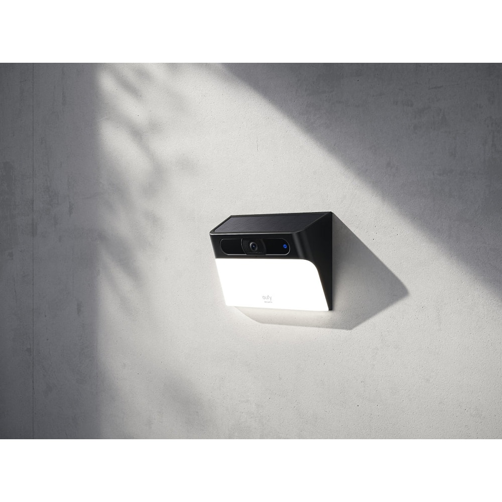 Camera IP Wireless exterior EUFY S120, 2K, 2304 x 1296, lumina LED, panou solar, negru