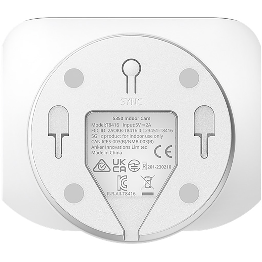 Camera IP Wireless interior eufyCam SoloCam S350, 4K, IR, Night Vision, alb