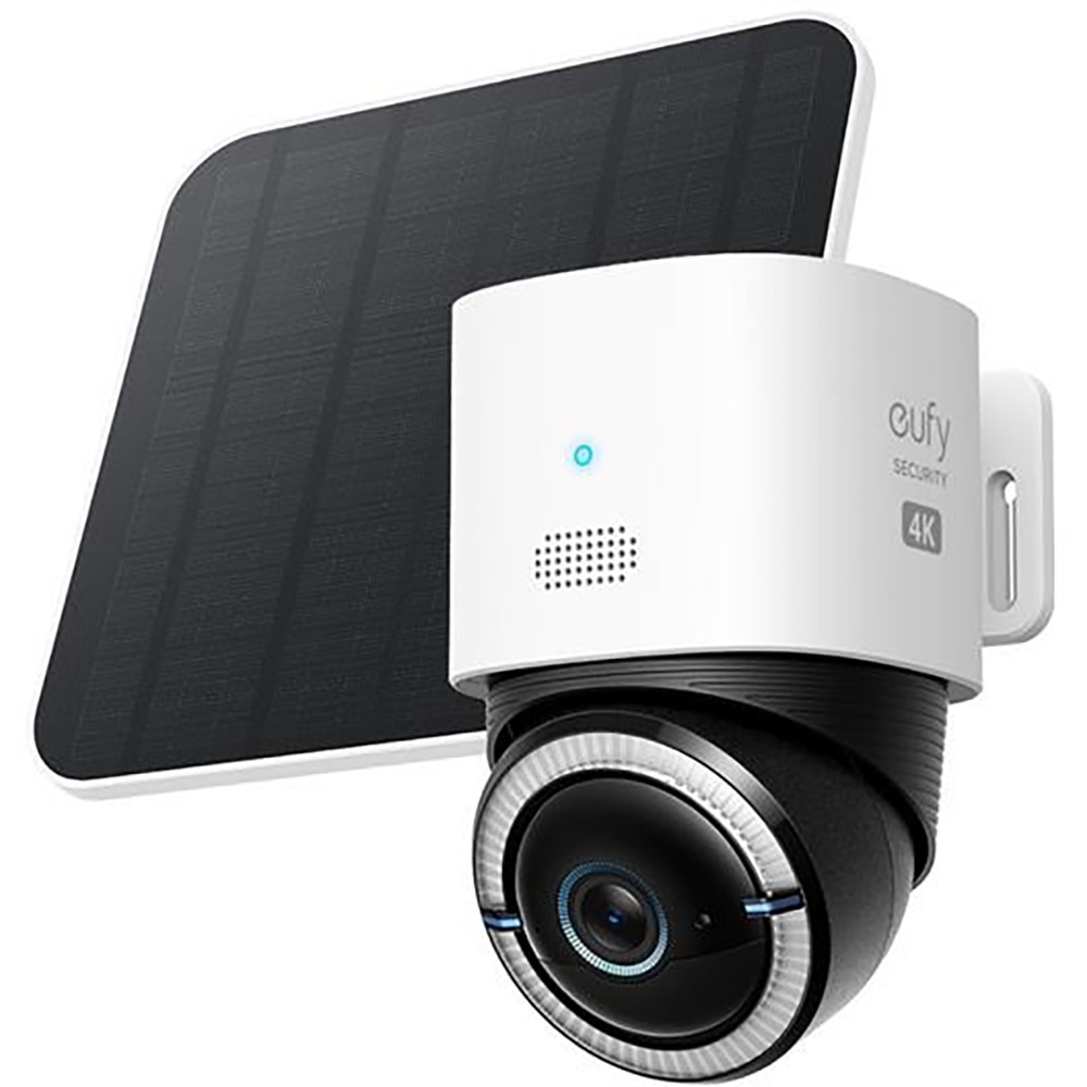 Camera IP Wireless PTZ EUFY S330, 4K 1536P, IR, Night Vision, panou solar, alb