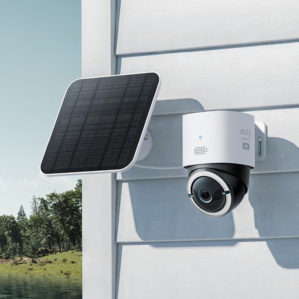 Camera IP Wireless PTZ EUFY S330, 4K 1536P, IR, Night Vision, panou solar, alb