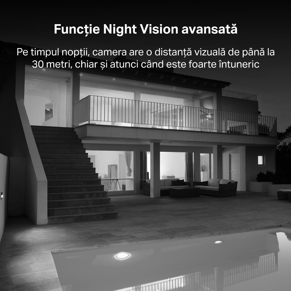 Camera IP Wireless exterior TP-LINK Tapo TC65, 3MP, SFHD 1296p, IR, Night Vision, alb